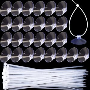 PAGOW 30 Pcs Aquarium Suction Cups with 50 Pcs Zip Ties, Suc...