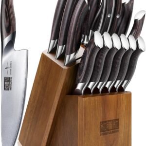 16-Piece Knife Set, Japanese High Carbon Stainless Steel Kit...