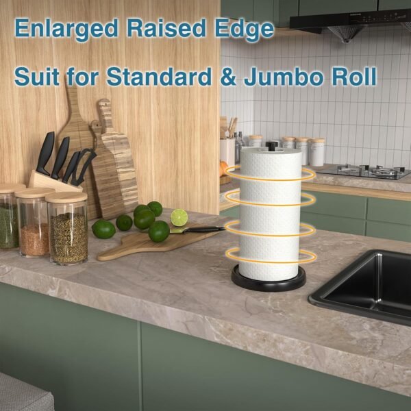 Paper Towel Holder Countertop, One-Handed Tear, Stainless St... - Image 2