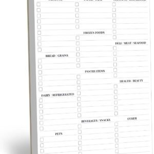 90 Sheets Grocery List Magnet Pad, Organized List for Quick ...