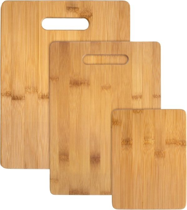 Totally Bamboo 3-Piece Bamboo Cutting Board Set – Reversible...