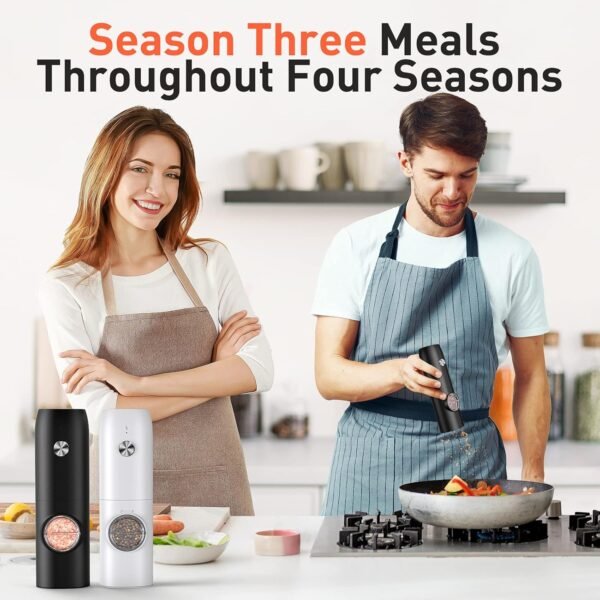 Electric Salt and Pepper Grinder Set, Rechargeable Automatic... - Image 7