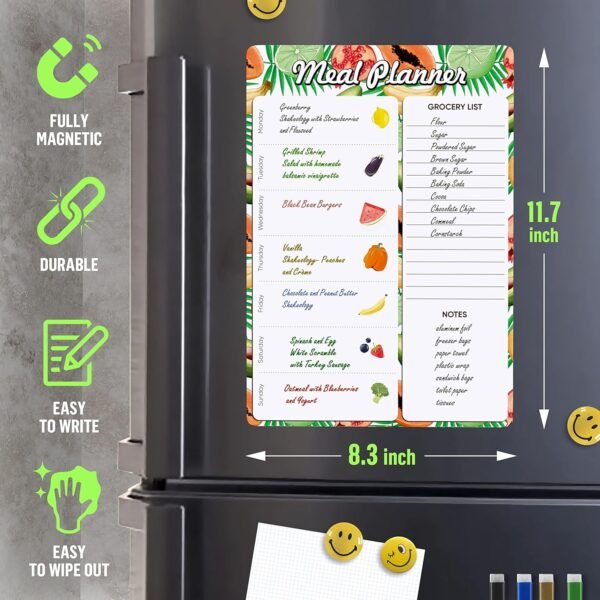 Magnetic Meal Planner for Refrigerator A4-8.5 x 12 Weekly Me... - Image 3