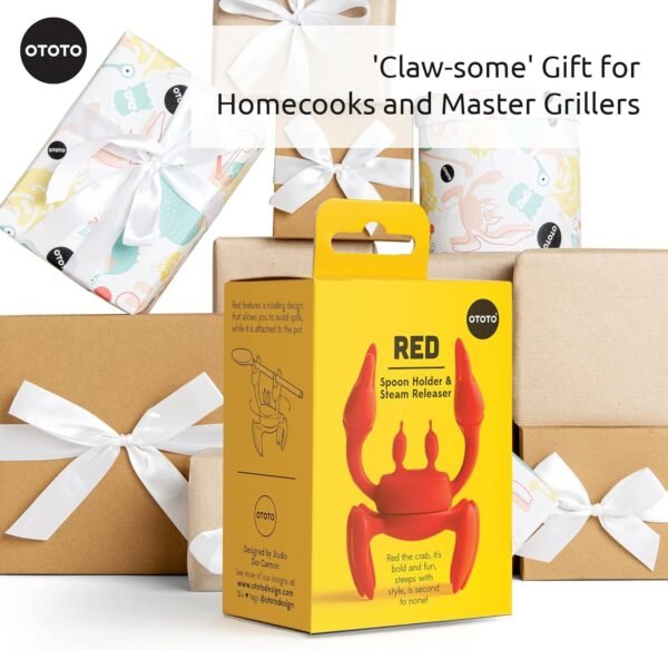 OTOTO Red the Crab Silicone Utensil Rest - Kitchen Gifts, Si... - Image 6