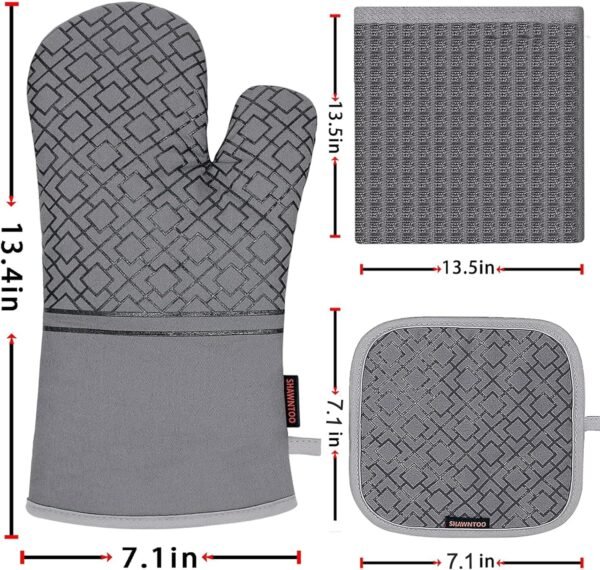 Oven Mitts and Pot Holders Sets 6pcs, Kitchen Oven Glove,Hig... - Image 2