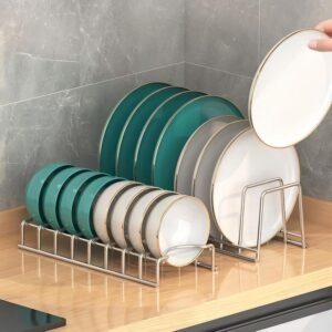 Dish Rack Plates Holder 2 Pack set, Plate organizer for cabi...