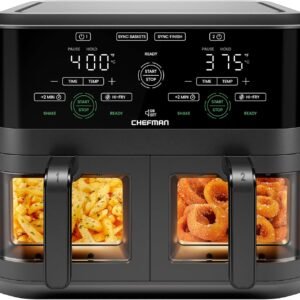 CHEFMAN 6 Quart Dual Basket Air Fryer Oven with Easy View Wi...