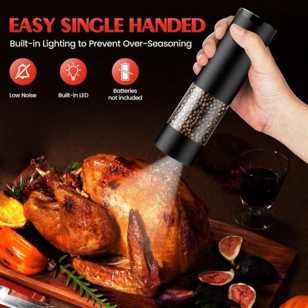 Electric Salt and Pepper Grinder Set Automatic Battery Peppe... - Image 3