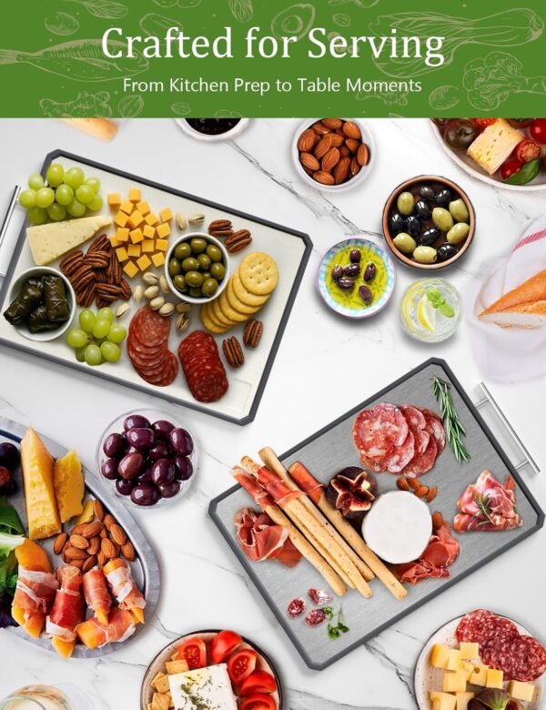 Titanium Cutting Boards for Kitchen, 2 in 1 Metal Cutting Bo... - Image 7
