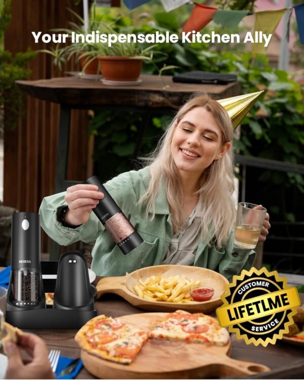 Electric Salt and Pepper Grinder Set with Rechargeable Base ... - Image 8