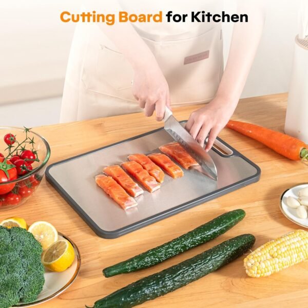 Stainless Steel Cutting Board for Kitchen, Titanium Metal Cu... - Image 8