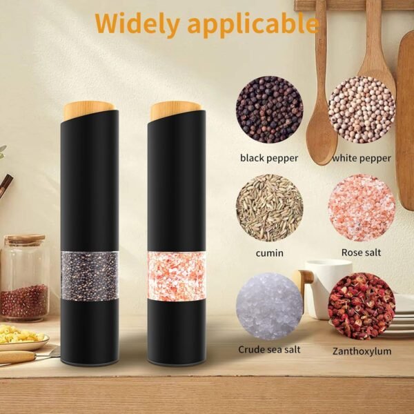 Electric Salt and Pepper Grinder Set - Adjustable Coarseness... - Image 4