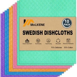Swedish Dish Cloths - 10 Pack Reusable Kitchen Dishcloths - ...