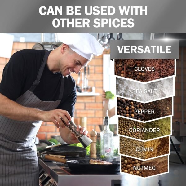 Home EC Premium Stainless Steel Sea Salt and Pepper Grinder ... - Image 5