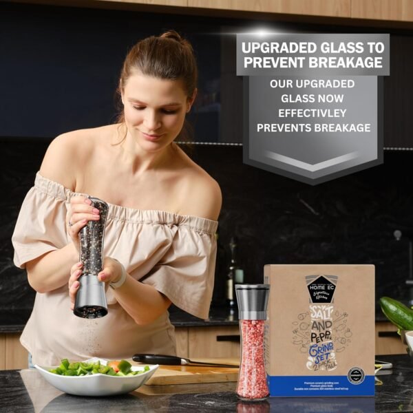 Home EC Premium Stainless Steel Sea Salt and Pepper Grinder ... - Image 9