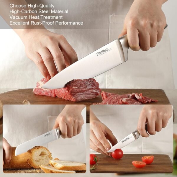 Knife Block Set, Kitchen Knife Sets with Block, FIKSHOT Kniv... - Image 2