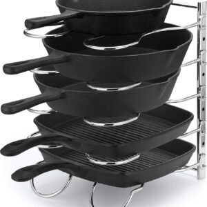 CAXXA Heavy Duty Pan Rack, Pot Lid Rack, Kitchen Cabinet Pan...
