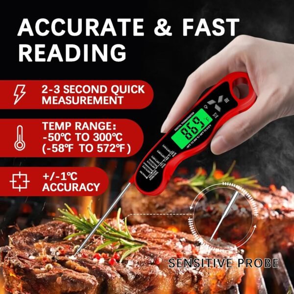 Cooking Thermometer,IP67 Waterproof Digital Meat Thermometer... - Image 2
