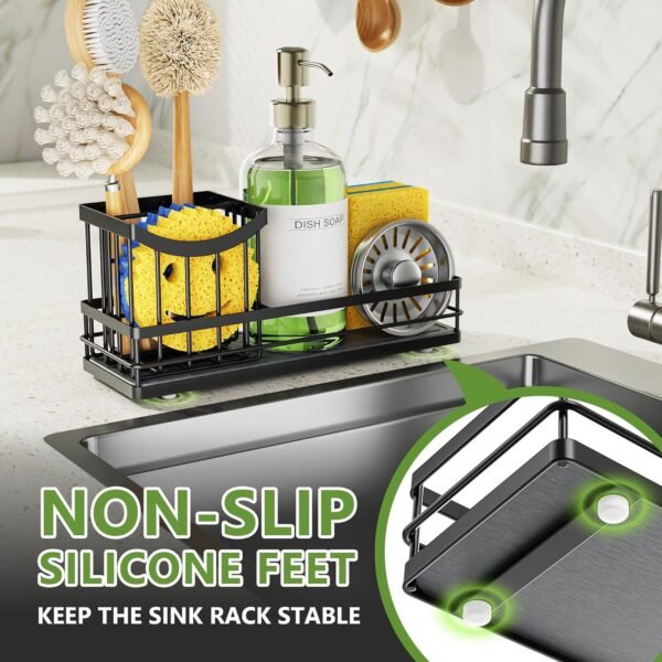 Cisily Sink Caddy Organizer with Drying Stone, Instant Dry S... - Image 5