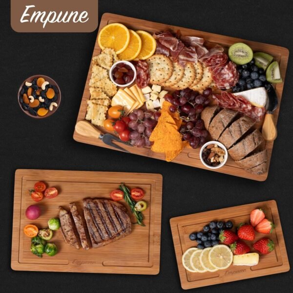 Empune Bamboo Cutting Board Set, Wood Cutting Boards for Kit... - Image 7