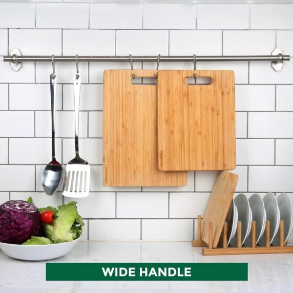 Bamboo Cutting Boards for Kitchen [Set of 3] Wood Cutting Bo... - Image 8