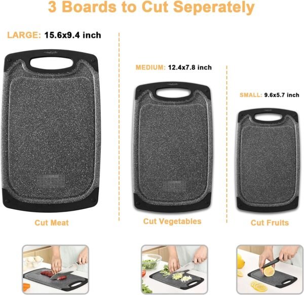 Cutting Boards for Kitchen, Large-Small Cutting Board Set of... - Image 2