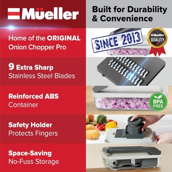 Mueller Vegetable Chopper Mandoline Slicer, Food Veggie Chop... - Image 2