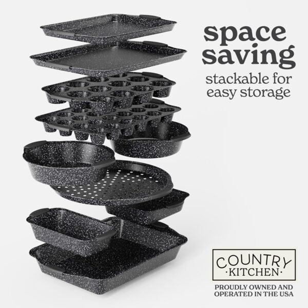 Country Kitchen Nonstick Stackable Bakeware Set - Durable, E... - Image 7