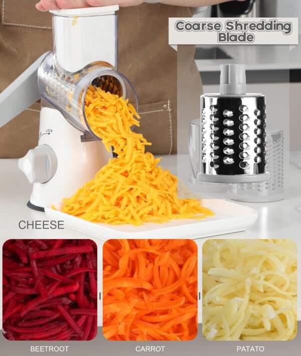 Ourokhome Rotary Cheese Grater Hand Crank, Kitchen Shredder ... - Image 3