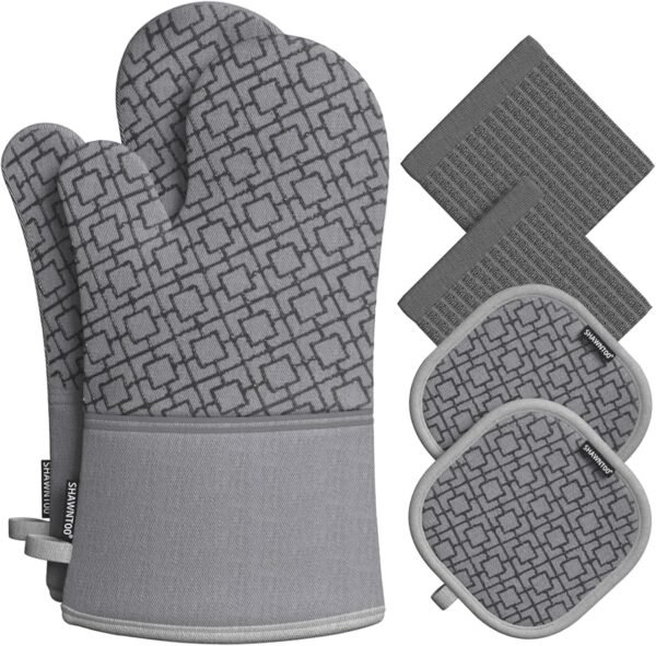 Oven Mitts and Pot Holders Sets 6pcs, Kitchen Oven Glove,Hig...