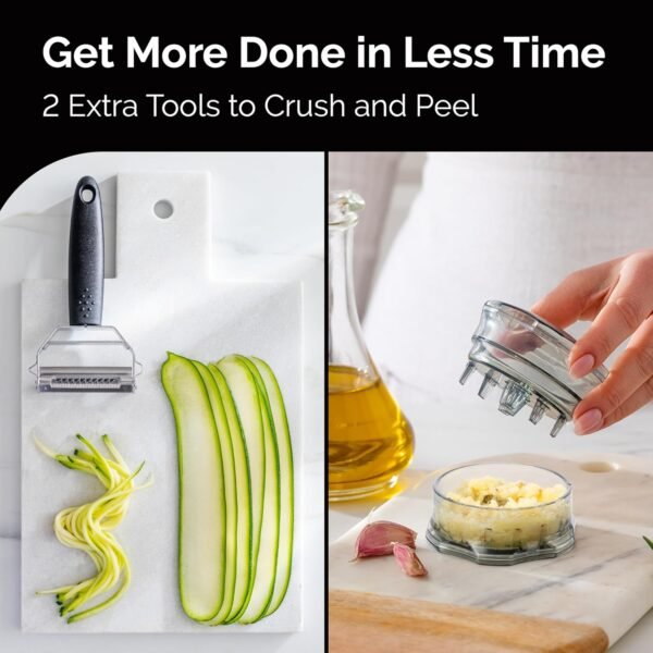 Cheese Grater with Garlic Crusher- Box Grater Vegetable Shre... - Image 3