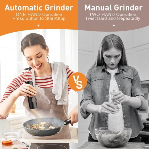Electric Salt and Pepper Grinder Set, Rechargeable Automatic... - Image 3