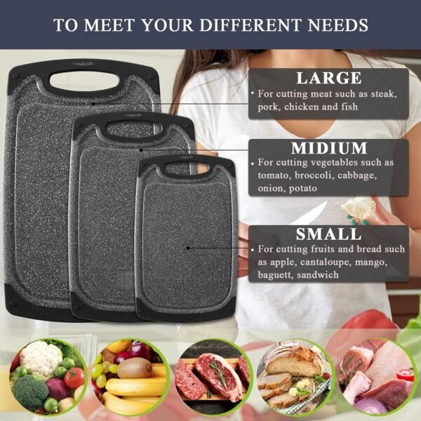 Cutting Boards for Kitchen, Large-Small Cutting Board Set of... - Image 8