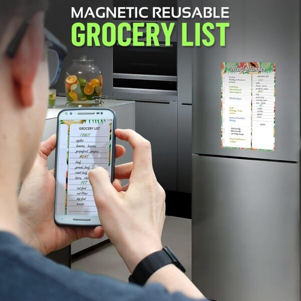 Magnetic Meal Planner for Refrigerator A4-8.5 x 12 Weekly Me... - Image 5