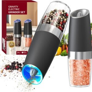 CIRCLE JOY Gravity Electric Salt and Pepper Grinder Set Auto...