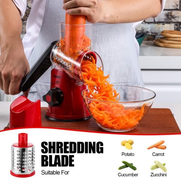 Geedel Rotary Cheese Grater, Kitchen Mandoline Vegetable Sli... - Image 4