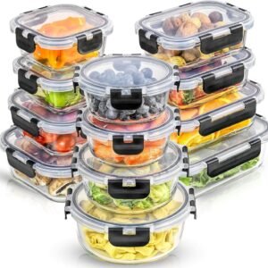 JoyJolt 24pc Borosilicate Glass Storage Containers with Lids...