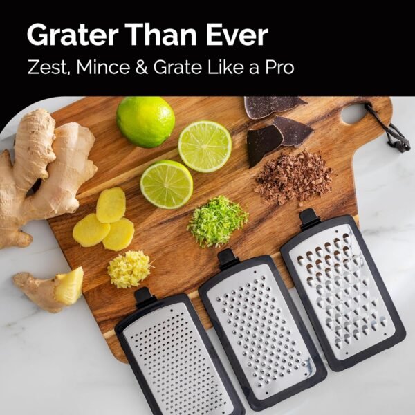 Cheese Grater with Garlic Crusher- Box Grater Vegetable Shre... - Image 5