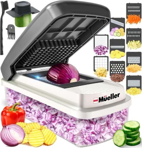 Mueller Vegetable Chopper Mandoline Slicer, Food Veggie Chop...