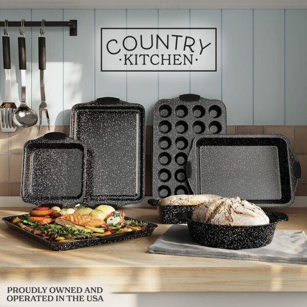 Country Kitchen Nonstick Stackable Bakeware Set - Durable, E... - Image 3
