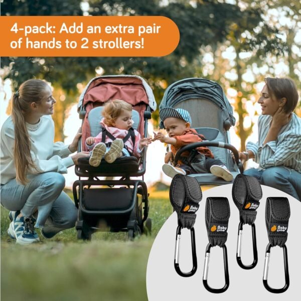 Baby Uma 4-Pack Stroller Hooks - Universal Bag Clips for Dia... - Image 2