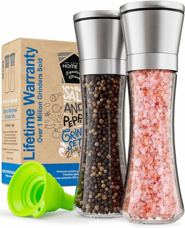 Home EC Premium Stainless Steel Sea Salt and Pepper Grinder ...
