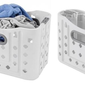 Laundry Basket,Foldable Plastic Storage Basket Clothes Hampe...