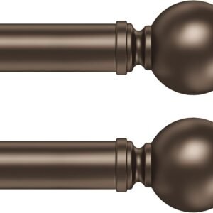 Hei!Dear 2 Pack Bronze Curtain Rods for window 48 to 84 Inch...