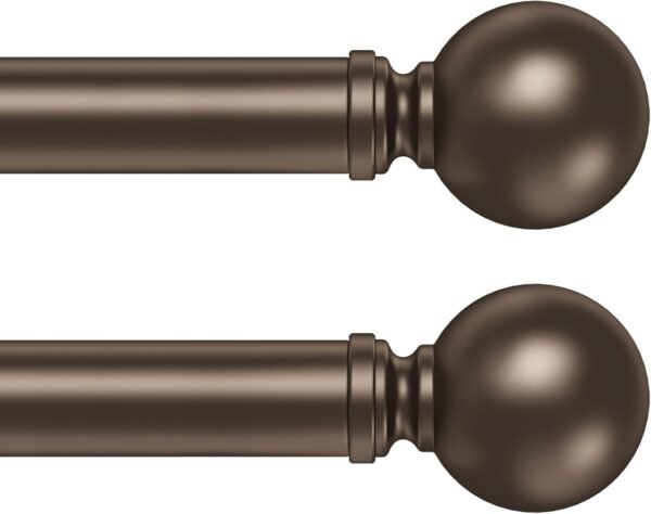 Hei!Dear 2 Pack Bronze Curtain Rods for window 48 to 84 Inch...