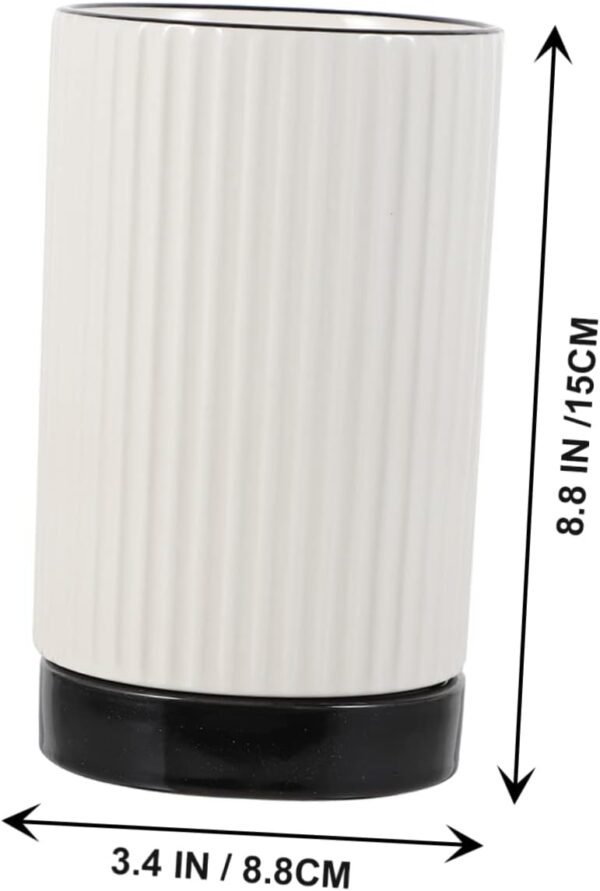 1Pc Ceramic Chopstick Holder Organizer White Draining Contai... - Image 3