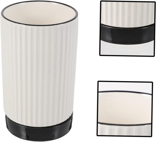 1Pc Ceramic Chopstick Holder Organizer White Draining Contai... - Image 4