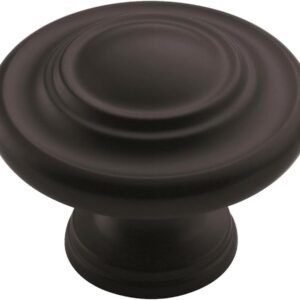 Amerock | Cabinet Knob | Matte Black | 1-3/4 inch (44 mm) Di...