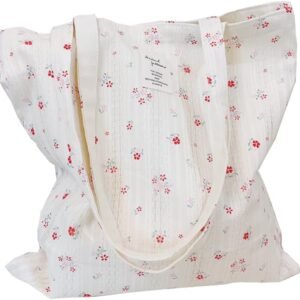Cotton Canvas Tote Bag Reusable Soft Grocery Cloth Bag Flora...