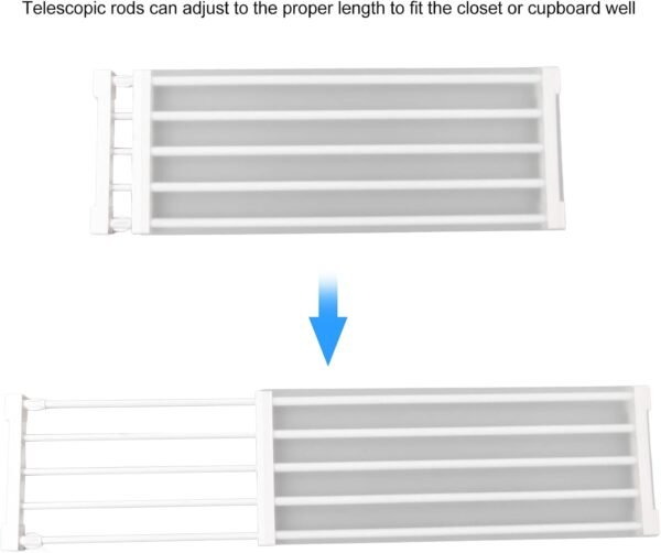 Expandable Closet Tension Shelf, PP Steel Tube Adjustable Wa... - Image 5